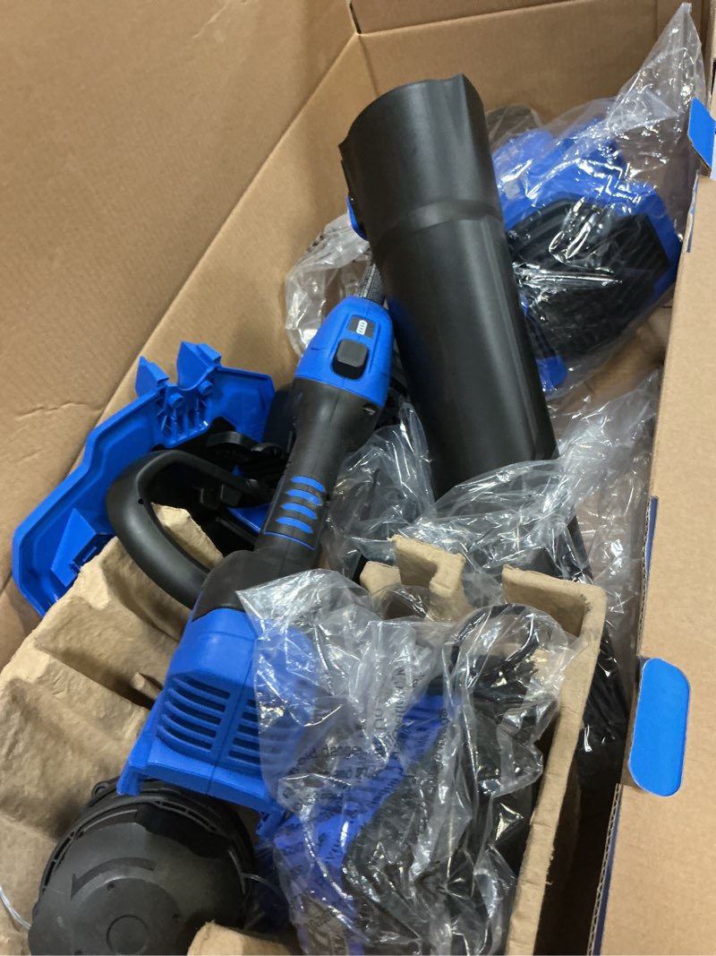 Condition photo showing Good Condition for kobalt quiet tech 24-volt cordless battery string trimmer and leaf blower and combo kit 4 ah (battery included) (charger included)