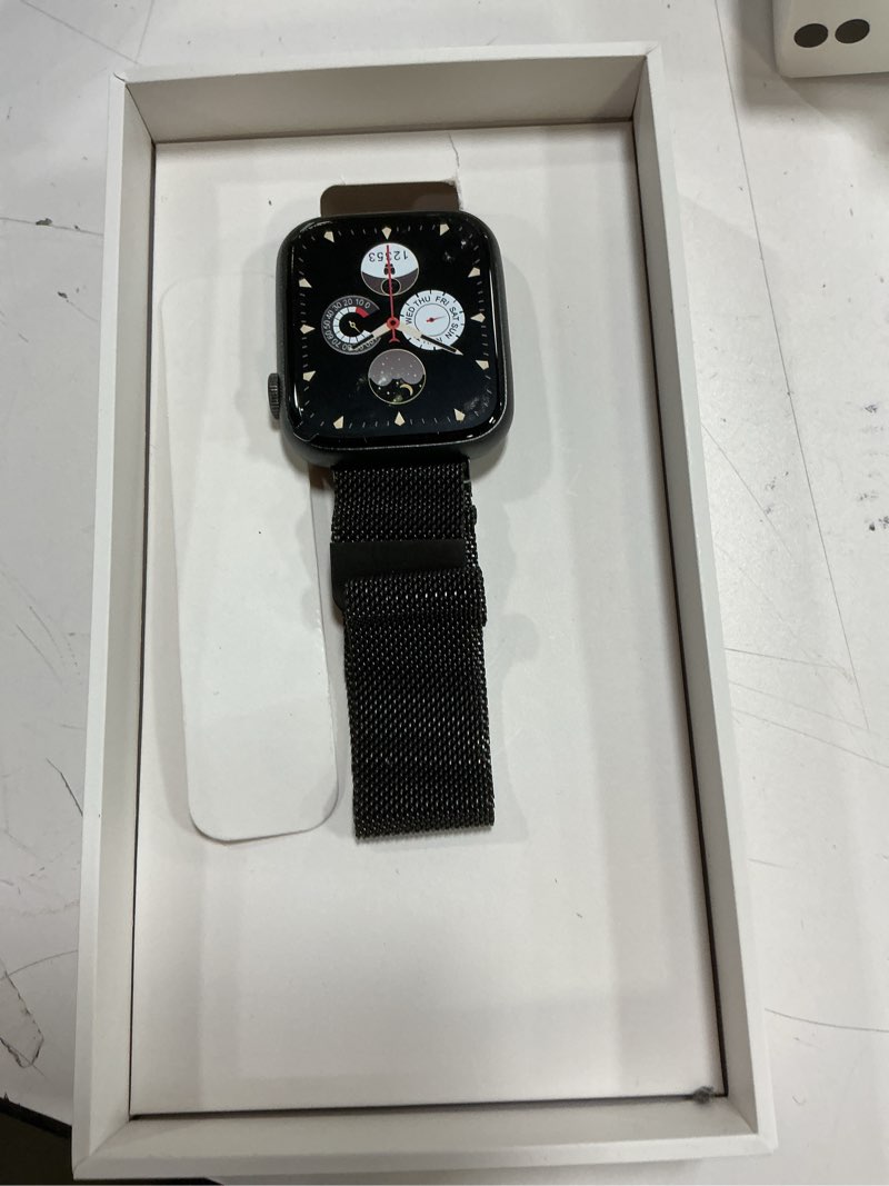 Condition photo showing Good Condition for EarlySincere Smart Watches for Men Women (Answer/Make Calls), 1.9" HD Full Touch Screen, Fitness Tracker with Heart Rate Blood Oxygen Sleep Monitor, IP67 Waterproof Smartwatch for Android iOS Black Metal