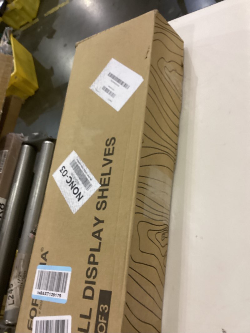 Condition photo showing New/Like New for Forbena Floating Shelves for Wall 24 Inches Long, Modern White Wall Shelving Unit for Bedroom, Wood Hanging Shelf for Kitchen Bathroom Living Room Office Organizers and Storage (White and Grey) White & Grey