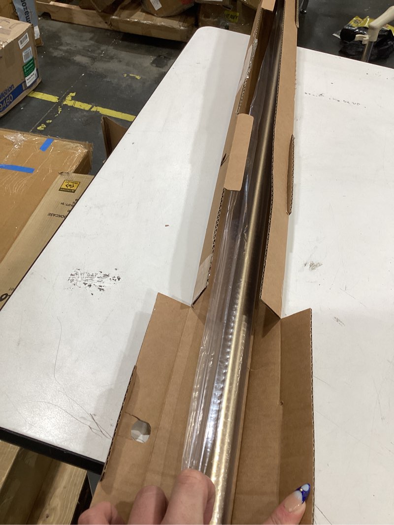 Condition photo showing Good Condition for ivilon drapery window curtain rod - end cap style design 1 inch pole. 48 to 86 inch color warm gold 48 to 86 in.