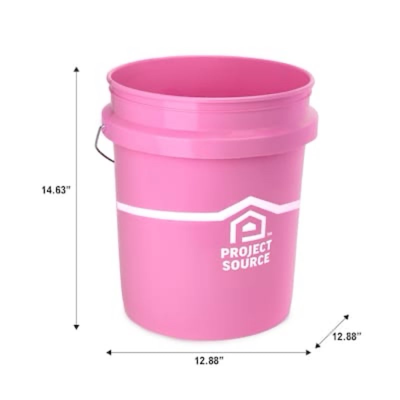 Condition photo showing Good Condition for project source pink 5-gallon plastic pink general bucket
