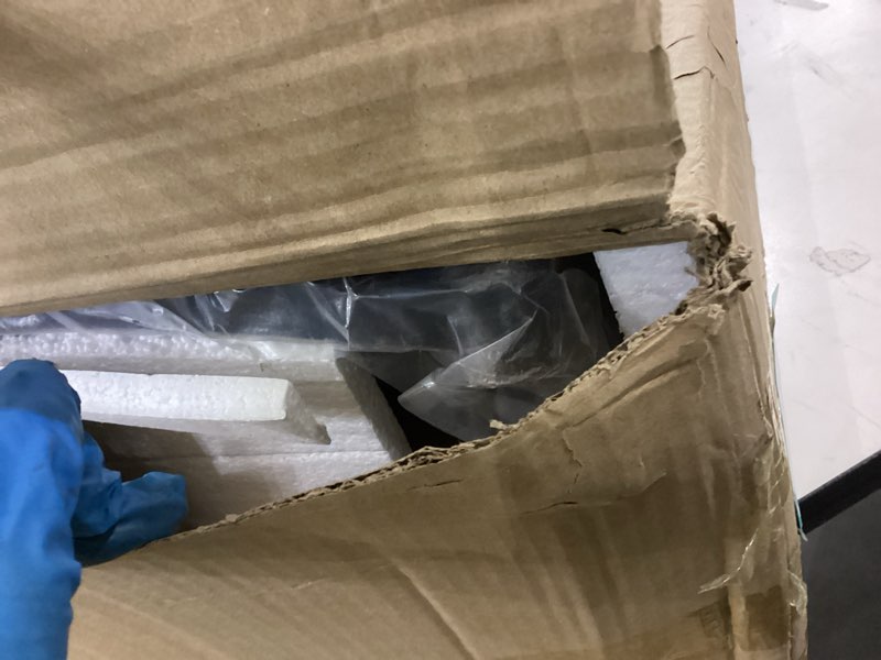 Condition photo showing New/Like New for JOIN IRON Folding Dining Chair Set of 2, Rustic Brown Wood Seat with Metal Frame, Foldable Kitchen Chairs, No Assembly Required, Space Saving Chairs for Small Apartment and Dining Room (Black)