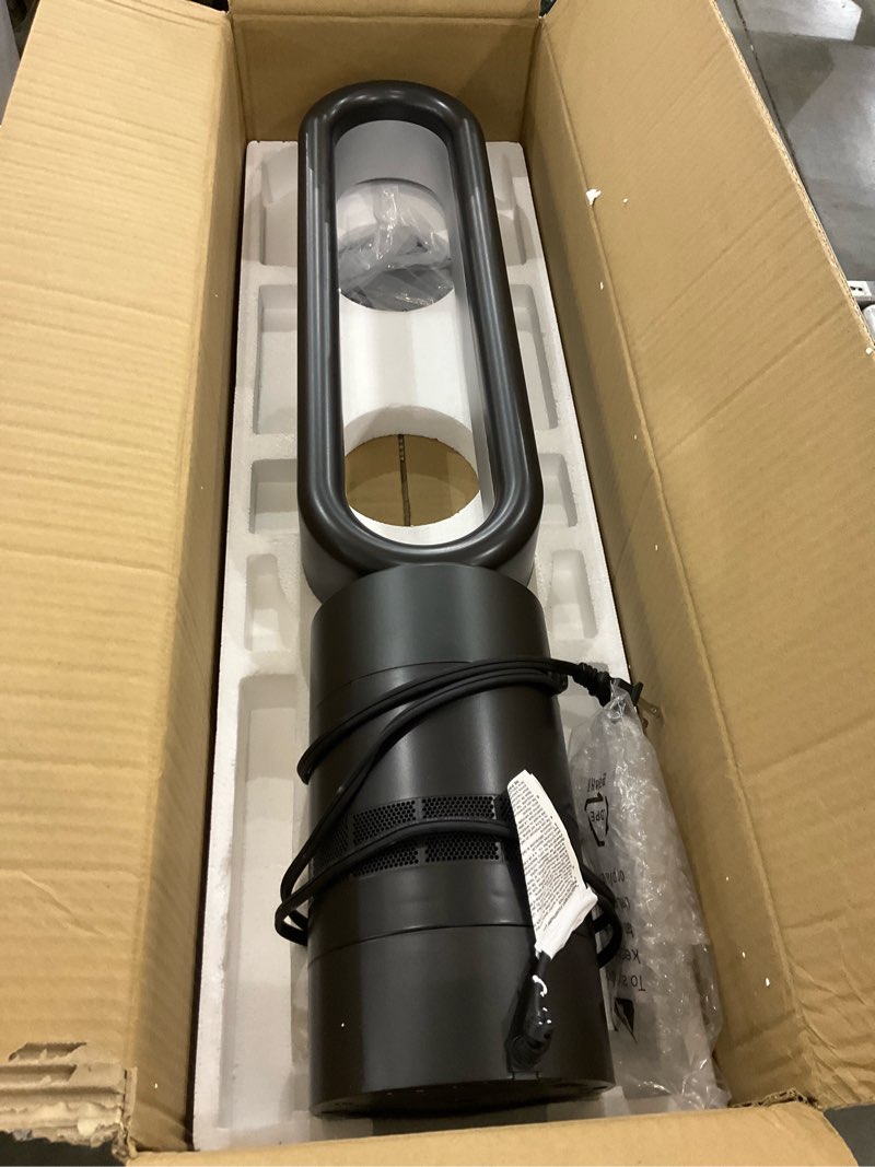 Dual-Tech Bladeless Tower Fan, Ultra-Quiet DC Motor, 2-in-1 Cooling, Heating | UL Listed PTC Ceramic