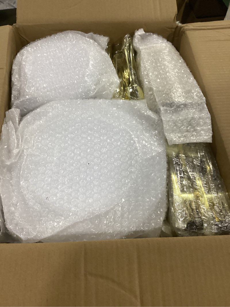 Condition photo showing Good Condition for bestvip 600pcs gold dinnerware set for 100 guests, plastic plates for party, 100 gold disposable plates, 100 dessert plates, 100 cups, 100 spoons, 100 forks and 100 knives gold 100 guests