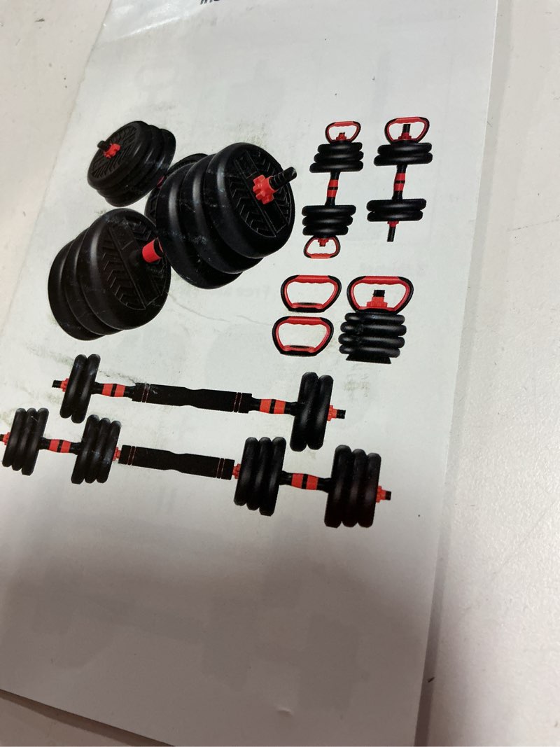 Condition photo showing New/Like New for adjustable dumbbell, 20/30/40/60/80lbs dumbbells set, 4-in-1 free weights for women/men workout equipment used as barbell/kettlebells/push up stand for home gym upgrade 20lbs (10lbs*2)