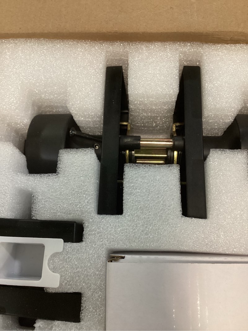 Condition photo showing Good Condition for goldenwarm black exterior door lock set, square contemporary matte black door knob and deadbolt set, heavy duty door locks for front door (1 pack) handleset black 1