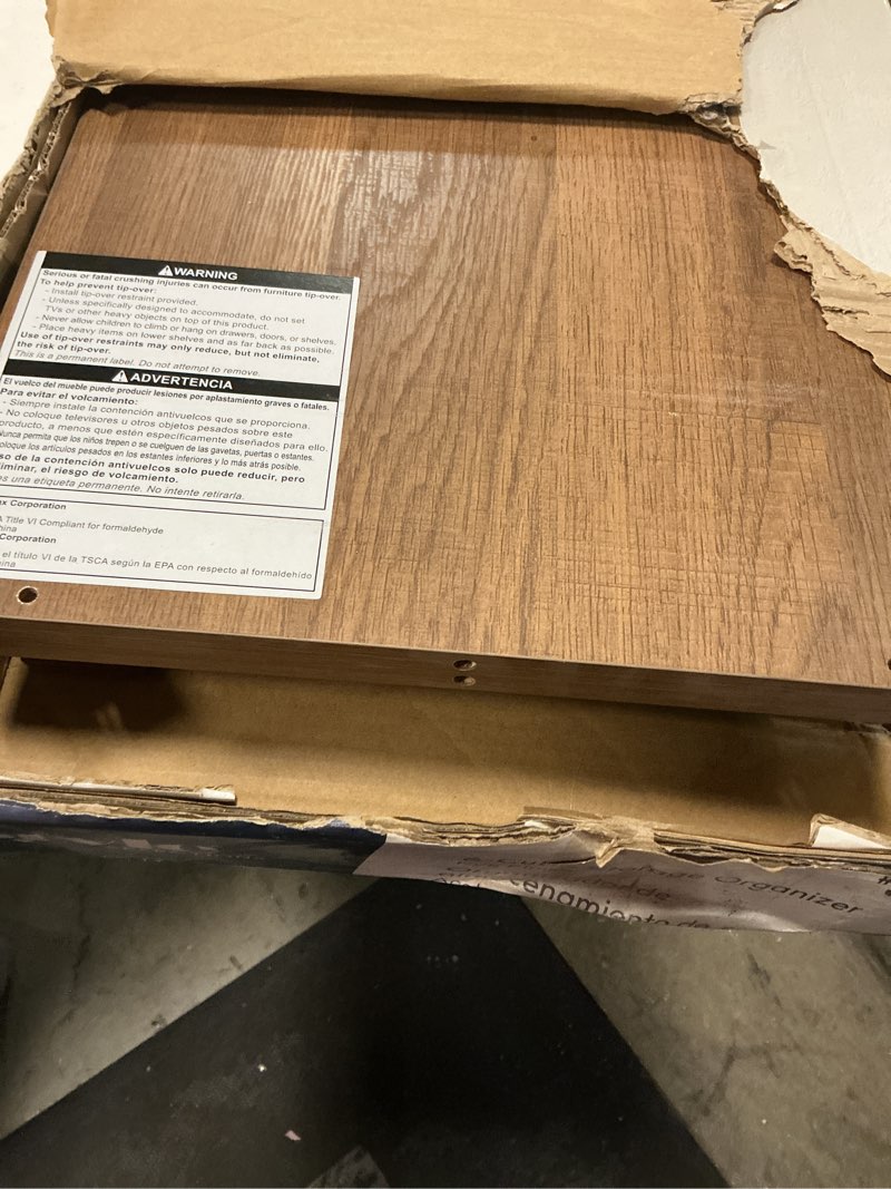 Condition photo showing As Is for style selections 35.88-in h x 24.13-in w x 11.63-in d rye stackable wood laminate 6 cube organizer