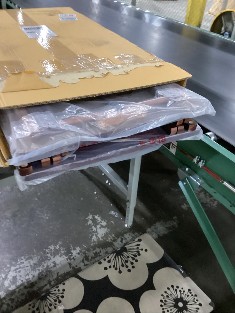 Condition photo showing New/Like New for Amazon Basics Classic Foldable TV Dinner Tray Table with Storage Rack, 14.6 L x 19 W x 26 H inch, Espresso, 4-Pack Espresso 4 Pack