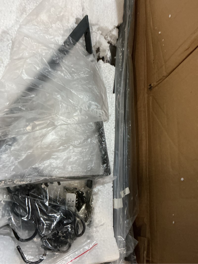 Condition photo showing Good Condition for OROPY 31 Inch Wall Mounted Pot Rack Storage Shelf with 2 Tier Hanging Rails 14 S Hooks included, Ideal for Pans, Utensils, Cookware - Black 31.5 Inch