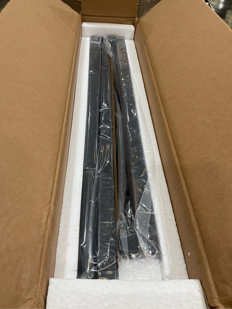 Condition photo showing Good Condition for Black End Table, Rectangle Side Table with Mirrored Top, Modern Metal End Tables, Small Narrow Side Tables for Living Room, Balcony, 22" L x 12.4" W x 24" D Rectangular 1-Tier Black