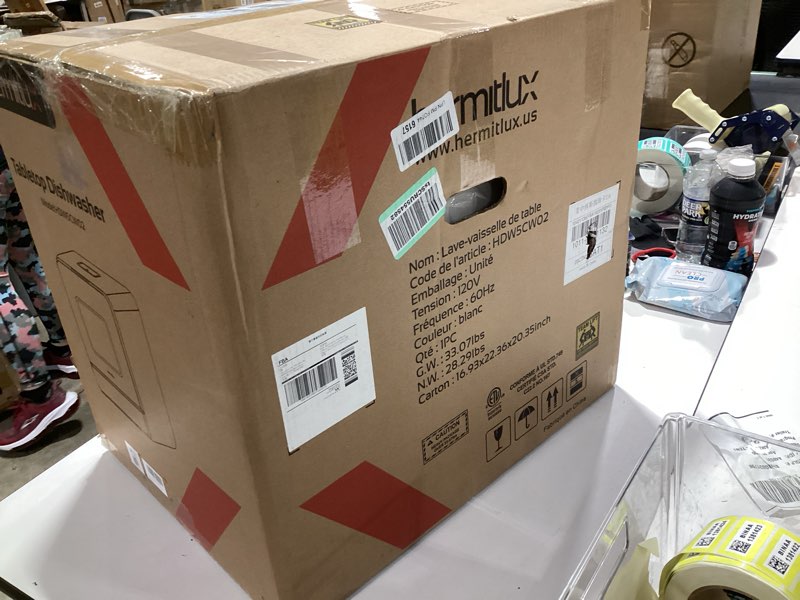 Condition photo showing Good Condition for hermitlux countertop dishwasher, 6 wash programs slim size portable dishwasher narrow-space design