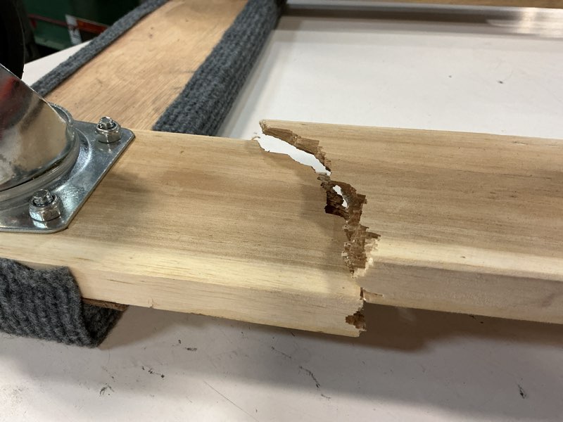 Condition photo showing As Is for milwaukee 1000-lb 4-wheel wood dolly