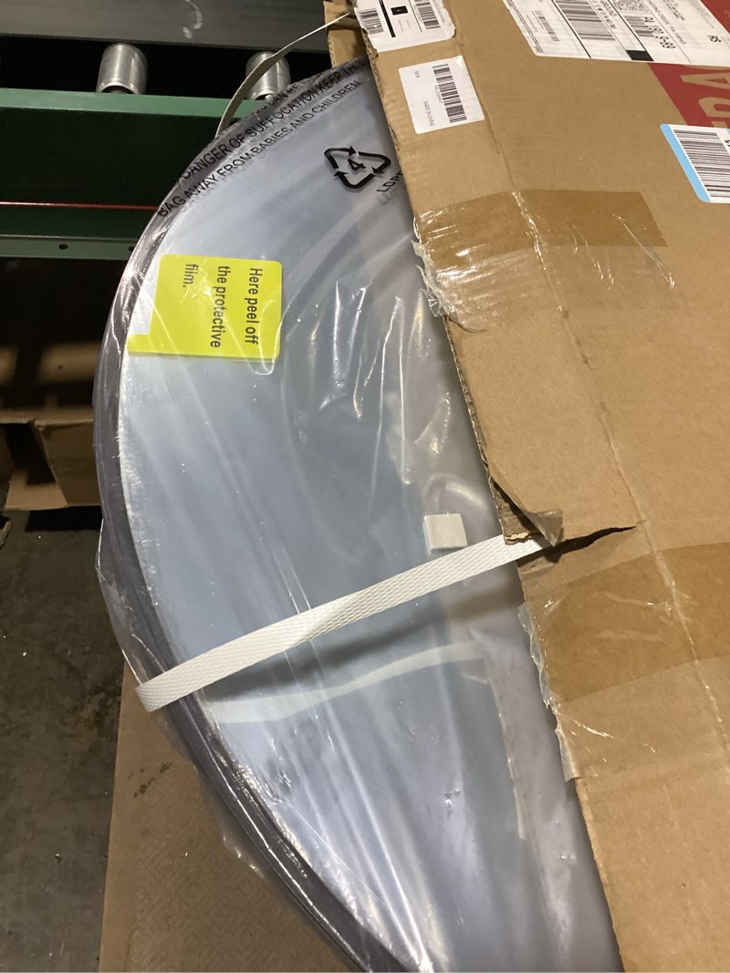 Condition photo showing New/Like New for Black Round Mirror, Round Mirror 24 inch, Black Circle Mirrors Metal Frame, Wall Mounted Mirrors for Living Room, Bathroom, Wall, Entryway, Rustic. Black 24"L x 24"W