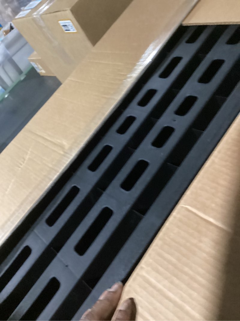 Condition photo showing New/Like New for iris usa 5-shelf heavy duty plastic storage shelves, 750lb capacity, 73" h x 36" w x 18" d, large modular shelving unit storage organizer for garage, home, warehouse & gym, storage rack - black 5-tier heavy duty