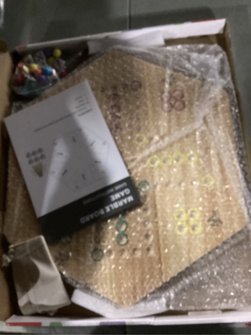 Condition photo showing New/Like New for HOROW Wahoo Board Game Wooden Original Board Game 15 inch Classic 2 Side Painted Fast Track Game for 4 Player and 6 Player with 30 Marbles,6 Dices for Family Game Night 15 inch wood color