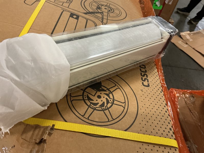 Condition photo showing Good Condition for AOSKY Blackout Roller Shades Cordless Blinds for Windows, Free-Stop Shades with Valance, Thermal Insulated Fabric, UV Protection, Natural Woven Blinds for Home and Office (70" W x 72" H, Black) Black 70"W x 72"H