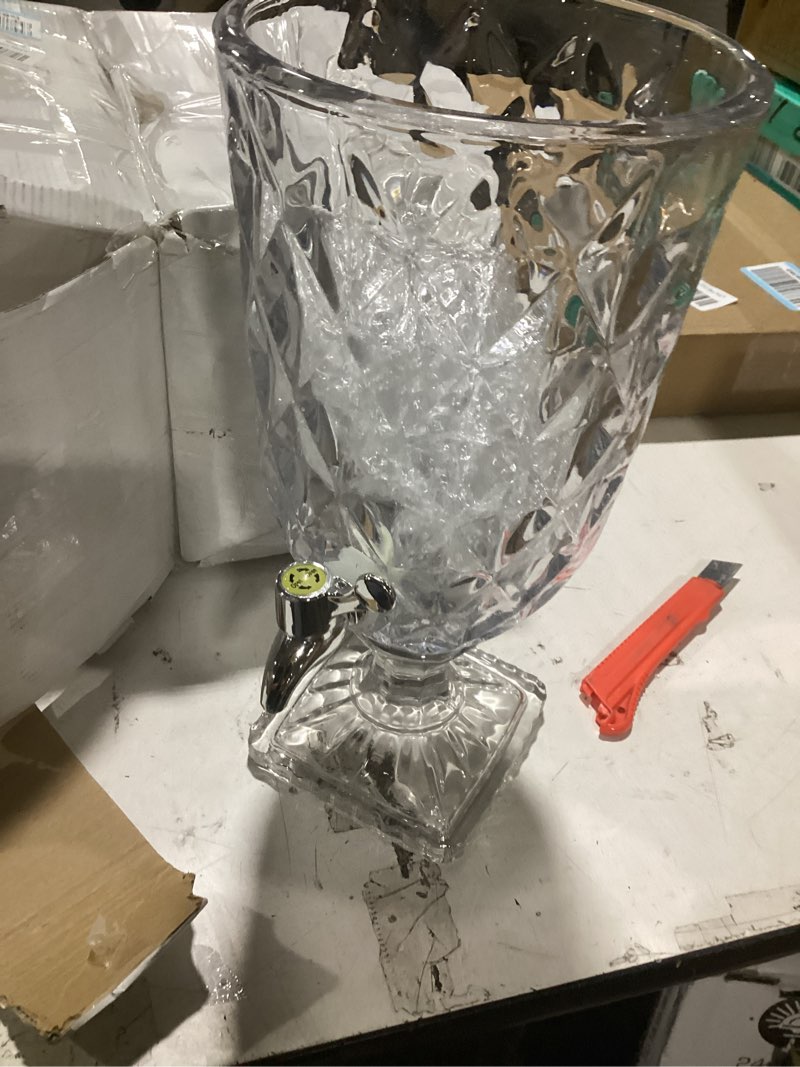 Condition photo showing Good Condition for 2 pack godinger iced beverage dispenser, glass drink dispenser, dublin crystal collection - 60oz