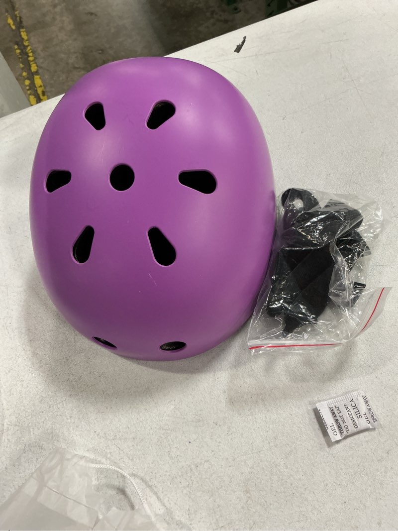 Condition photo showing Good Condition for skateboard bike helmet, 3 sizes for adult youth & kids | lightweight, adjustable, certified multi-sport for bicycle, inline/roller skates, kick scooter matte purple large: 57-61 cm / 22.4"-24"
