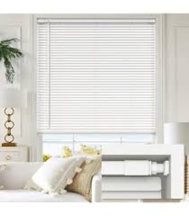 unishades blinds for indoor windows 1" vinyl l-shaped slats cordless mini blinds for home, 31" w × 6