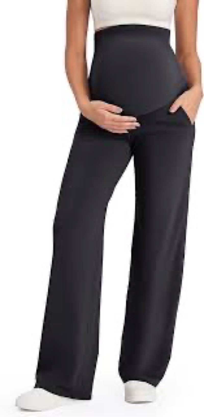 G4Free Maternity Athletic Pant...g Lounge Trousers (Black, L, 27\")