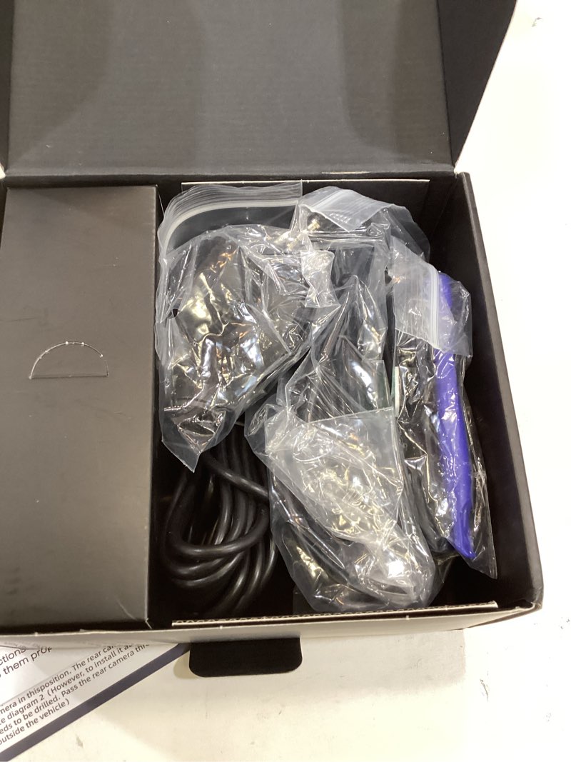 Condition photo showing Good Condition for dash cam front and rear, 1080p dash camera for cars, 3 channel car camera front rear and inside with 32gb card, loop recording, night vision, hdr, 24hr parking, g-sensor black