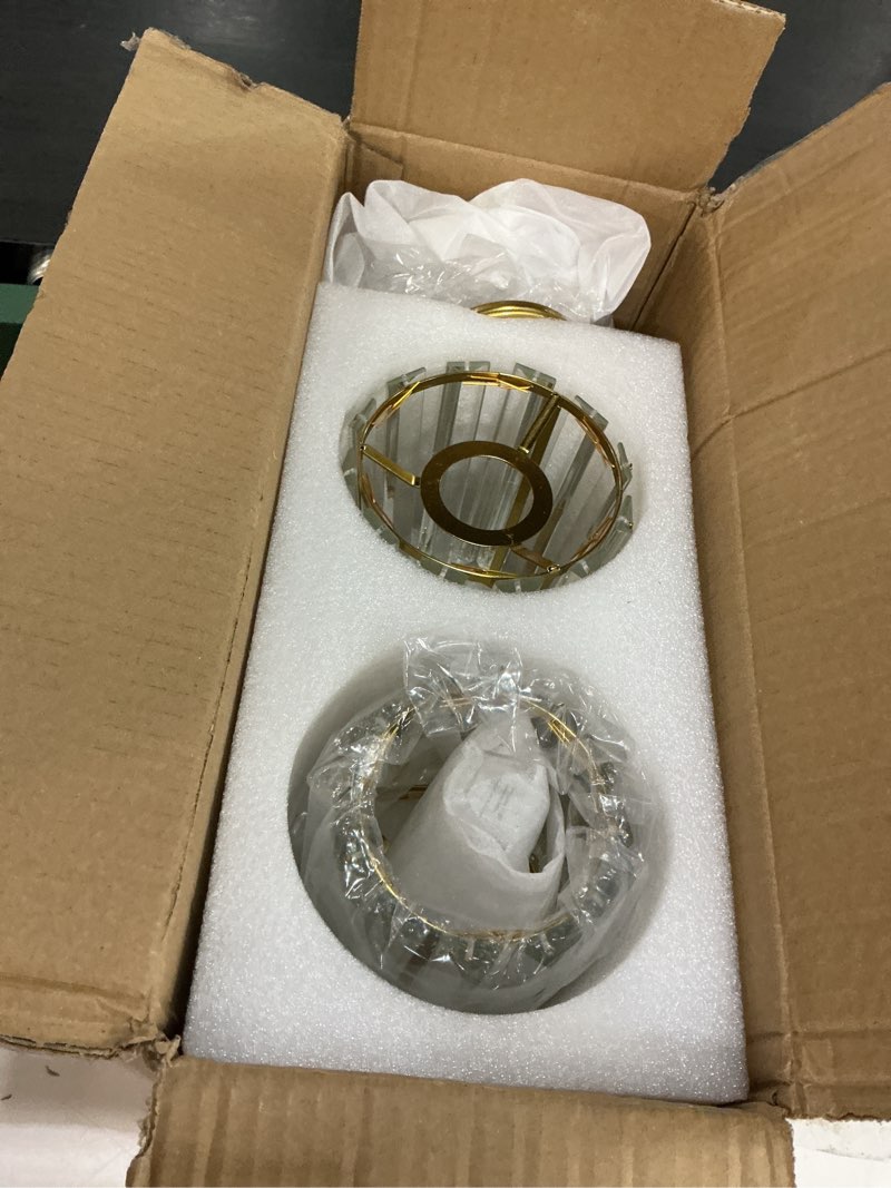 Condition photo showing Good Condition for hardwired crystal wall sconces set of two - dimmable wall light fixtures 3000k, warm white, for hallway, bathroom, living room, bedroom, brass, 11.2 inch brass 11.2 in
