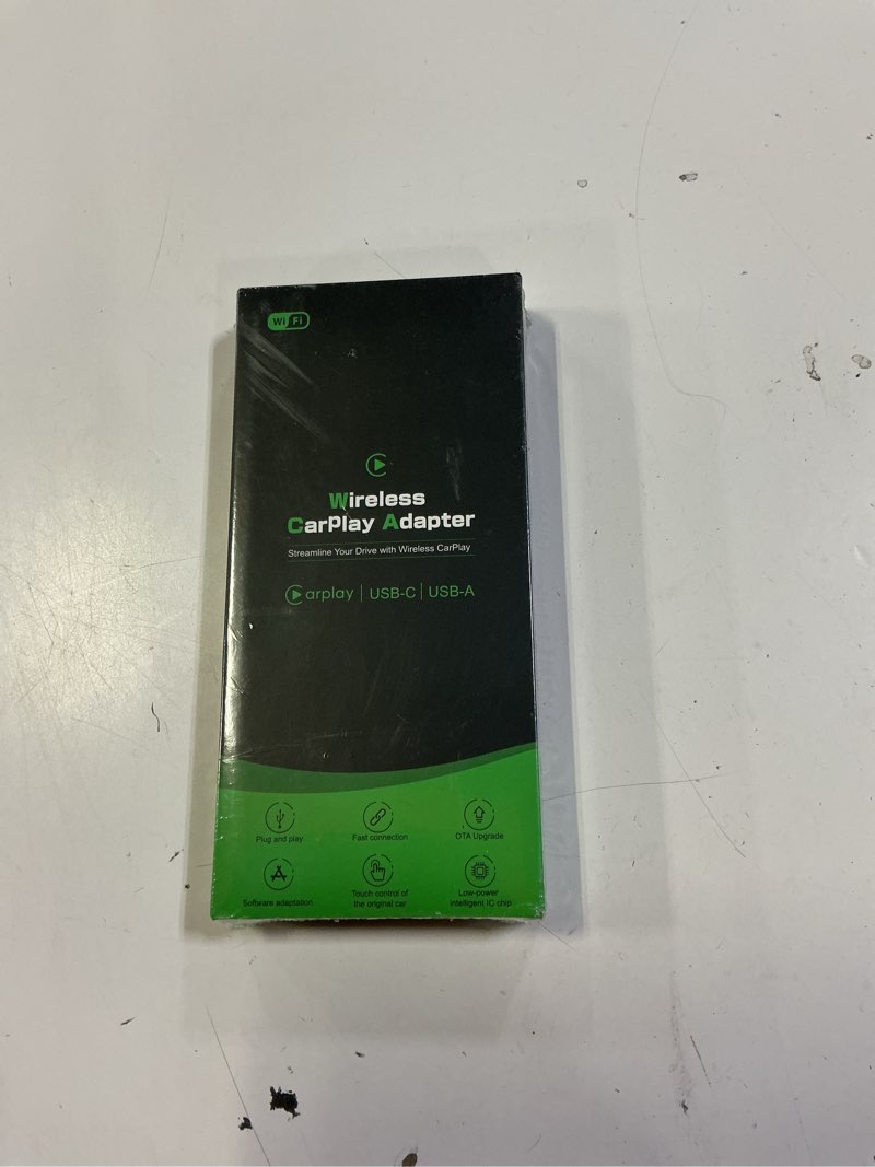 Condition photo showing New/Like New for wireless carplay adapter for apple - 2025 slim edition, plug & play connection converts factory wired to wireless carplay adapter for iphone carplay dongle for ios 10+ (black)