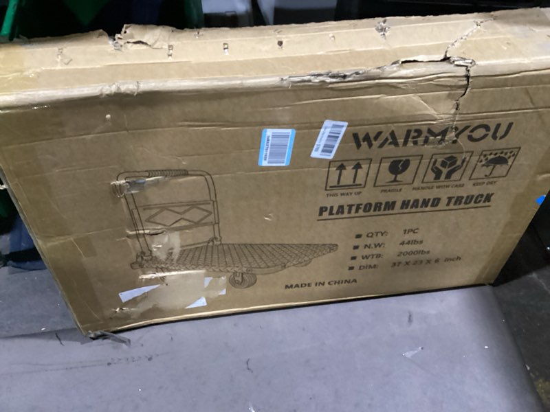 Condition photo showing New/Like New for Heavy Duty Platform Truck Cart Foldable Flat Cart Push Cart Dolly Large Platform Cart w/ 5'' Swivel Wheels 2000LBS Capacity Moving Hand Dolly for Groceries, Garage, Warehouse (35'' L x 22.5'' W)