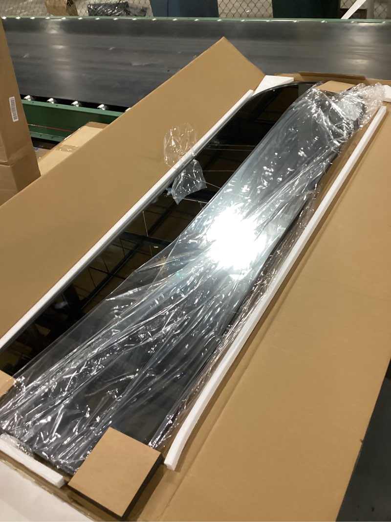 Condition photo showing Good Condition for fictor arched full length mirror 15" x 56", full body floor mirror with adjustable stand, free standing mirror with aluminum frame for bedroom, living room, cloakroom, black black 56"l x 15"w