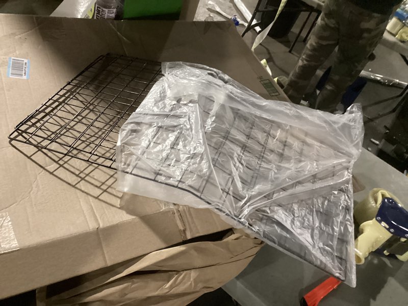 Condition photo showing As Is for Similar to photo) Only Garment Racks #1900B (Box of 3) Grid Panel for Retail Display - Perfect Metal Grid for Any Retail Display, 2'x 6', 3 Grids Per Carton (Black Finish) Store Fixtures And Equipment