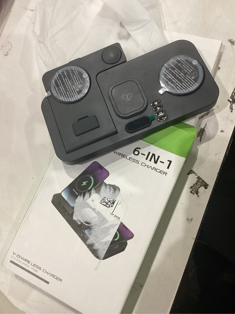 Condition photo showing Good Condition for yijyi 2026 dual phone wireless charging station for apple devices, 30w wireless charger with clock & 7-color night light,dual iphone charger for iphone 17 for airpods4 for apple watch10