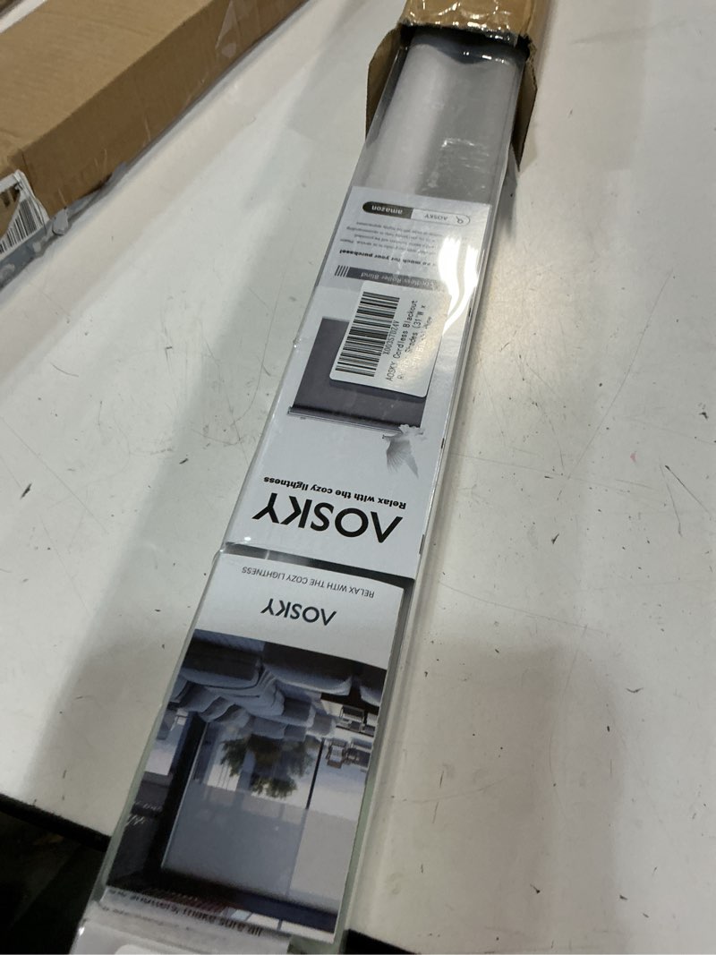 Condition photo showing Good Condition for aosky cordless roller shades blackout blinds for windows room darkening rolled up shades with spring system, uv protection window shades door blinds for home and office (31" w x 72" h, black) 31"w x 72"h black