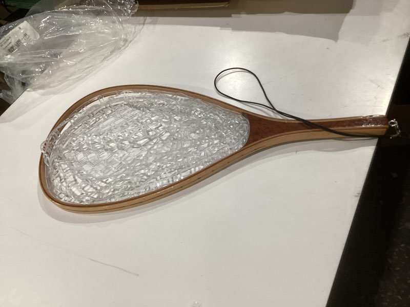 Condition photo showing As Is for sf fly fishing landing net soft rubber mesh trout net catch and release net square head combo c clear
