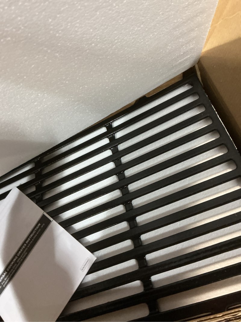 Condition photo showing Good Condition for qulimetal 17.5" grill grates for weber spirit 300 and gs4 spirit ii 300 series, spirit e-310, spirit ii e-310, genesis silver/gold b & c, genesis 1000-3500, porcelain-enameled cast iron grate for 7638 enamel-coated cast iron