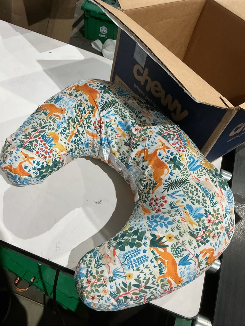 Condition photo showing Good Condition for boppy nursing pillow - firm, ergonomic u-shaped bottle and breastfeeding pillow with high lift for comfort and support, spacious surface - colorful forest animals new nursing pillow colorful forest animals