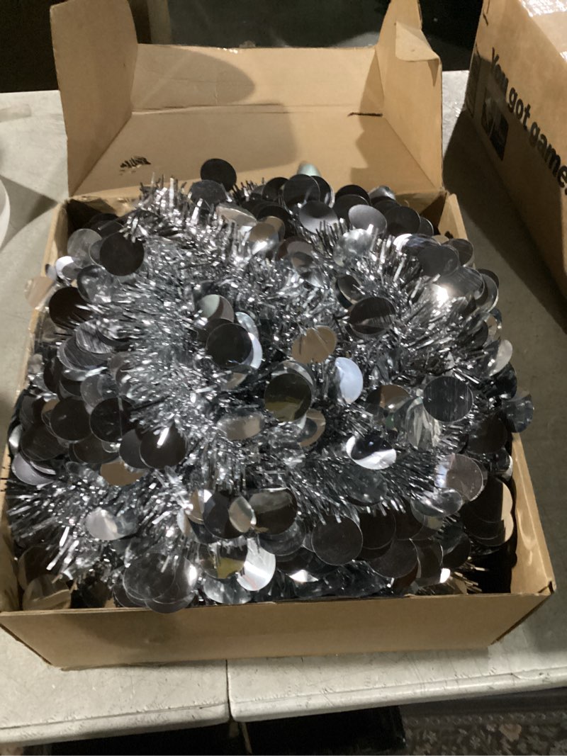 Condition photo showing Good Condition for Leyndo 3 Pcs 3 ft 4ft 5 ft Collapsible Artificial Christmas Tree Pop up Silver Sequined Tinsel Pencil Skinny Xmas Tree for Home Fireplace Decoration 3ft, 4ft, 5 ft Silver 3