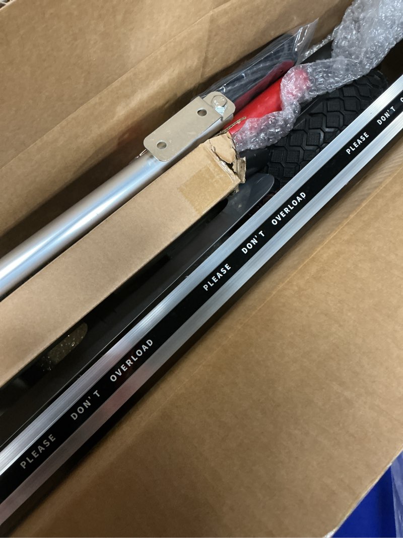 Condition photo showing Good Condition for aluminum hand truck dolly cart with 10" pneumatic tire,hand trucks heavy duty 600 lbs capacity,platform hand cart for transport & moving in warehouse, home, supermarket