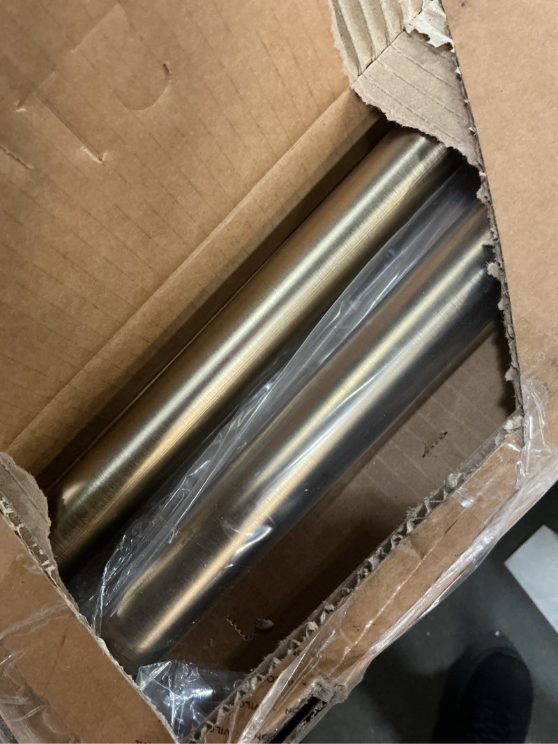 Condition photo showing Good Condition for ivilon window curtain rod decorative end cap design, 1 inch rod, 72 to 144 inch. warm gold 72" to 144" warm gold