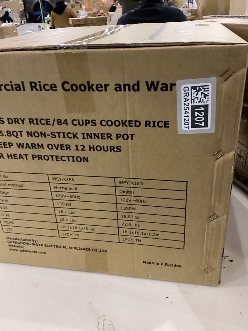 Commercial rice cooke and warmer
