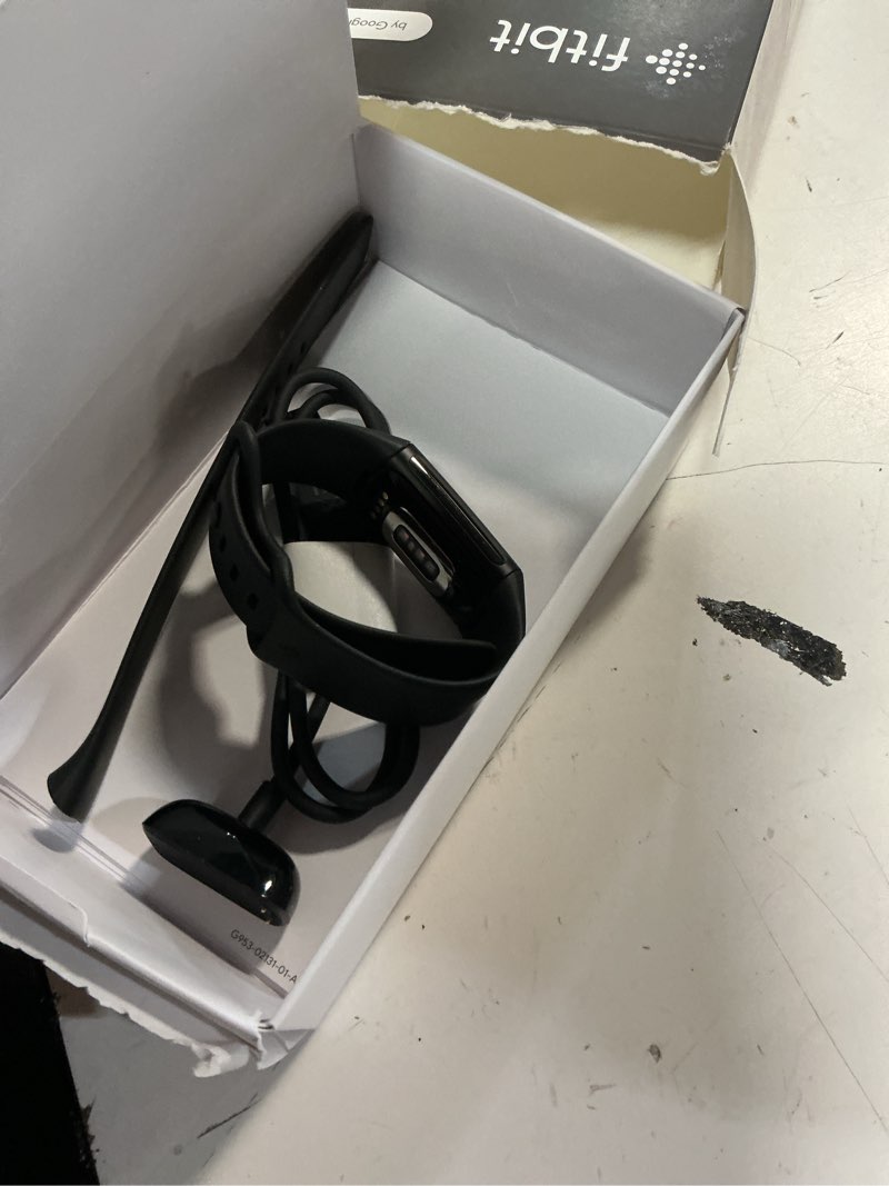 Condition photo showing Good Condition for fitbit charge 6 fitness tracker with google apps, heart rate on exercise equipment, 6-months premium membership included, gps, health tools and more, obsidian/black, one size (s & l bands included) black case w/ black band tracker