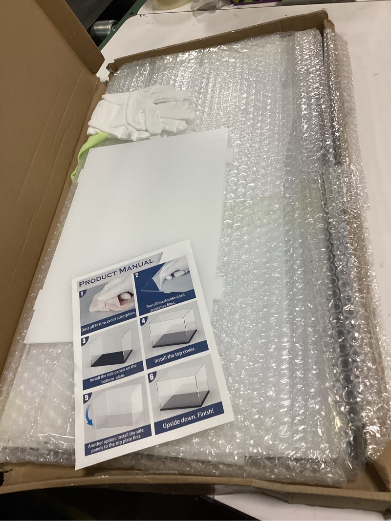 Condition photo showing Good Condition for DuvinDD Acrylic Display Case for 1/8 Scale Model Car Large Lego Display Case for 42096 42083 Showcase Countertop Clear Display Box Dustproof Storage Acrylic Box with Black Base(23.6x11.8x7.8inch) Black Wood-plastic Base 23.6 W x 11.8 D x 7.8 H inch