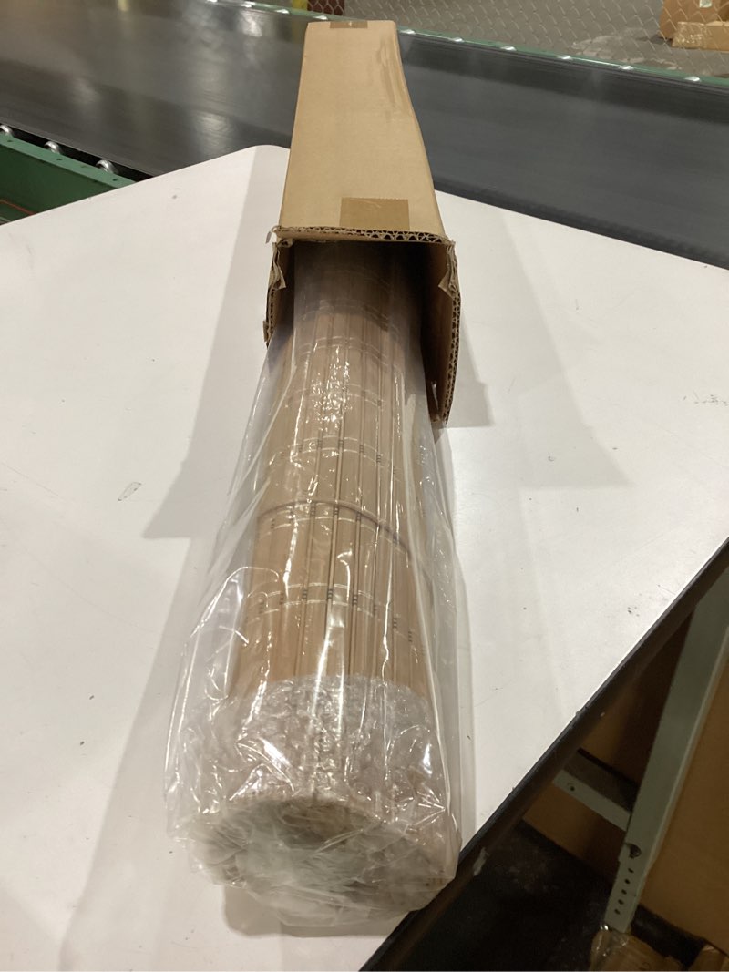 Condition photo showing New/Like New for Paramondo Outdoor Roller Shades for Patio, Exterior Waterproof Reed Roller Blinds, Outdoor Bamboo Shades for Patio, Roll Up Screen for Porch, Pergola, Balcony, Gazebo, 27" W x 72" L, Brown206 Bamboo - Brown206 27'' W x 72'' L