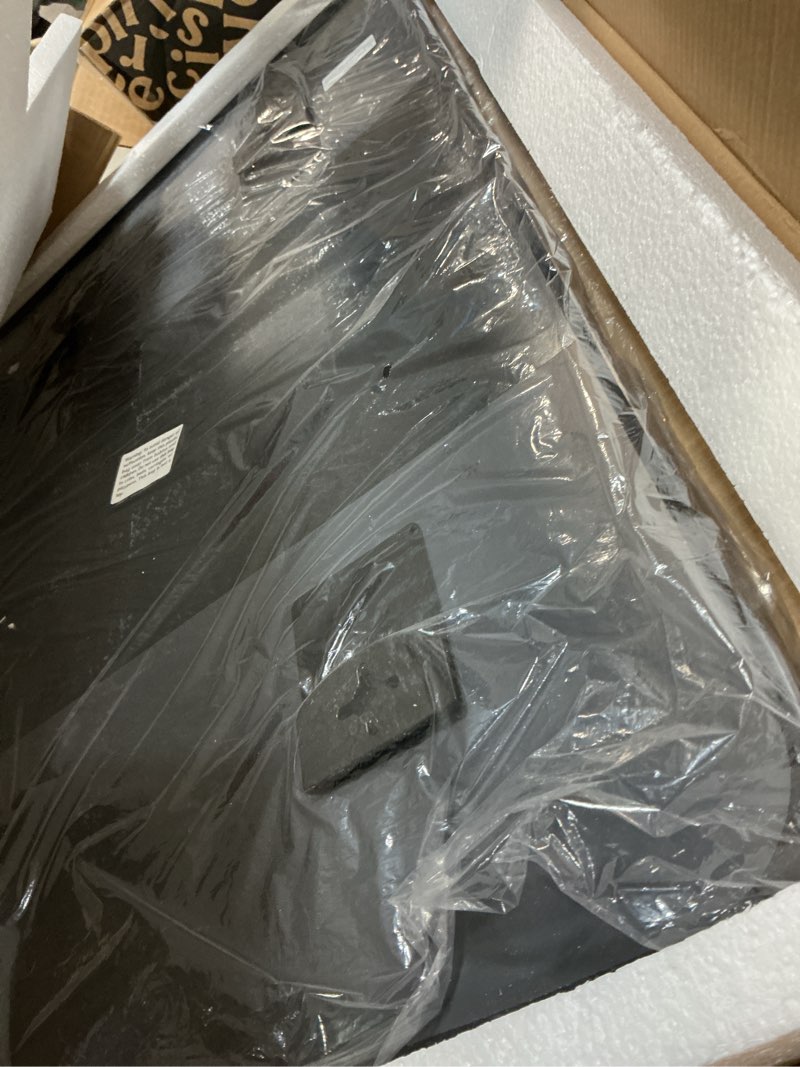 Condition photo showing Good Condition for Wall Mount Mirror for Bathroom, Brushed Black Metal Framed Rounded Corner Rectangular Vanity Mirror (24" x 36", Black)