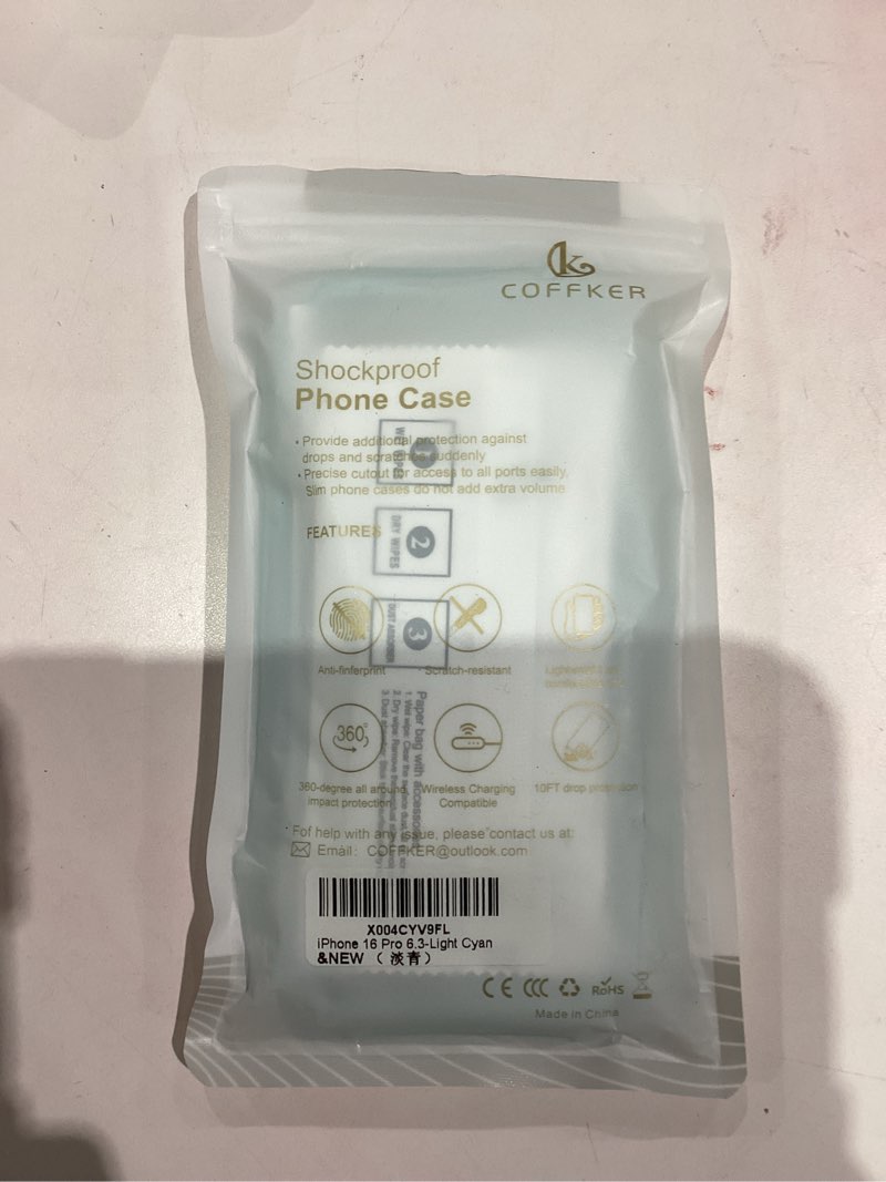 Condition photo showing New/Like New for Magnetic for iPhone 16 Pro Case, Compatible with Magsafe, Suction Cup Phone Mount, 2 Screen Protectors - Camera Protector, Silicone Shockproof Protective Phone Cover 6.3", Light Cyan