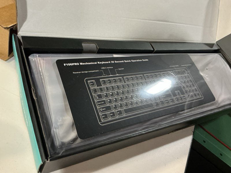 Condition photo showing Good Condition for AULA F106 PRO Wireless Mechanical Keyboard, 104 Keys Gaming Keyboard with Knob & Screen, Tri-Mode RGB Hot Swappable Creamy Sounding Computer Keyboards for PC/Laptop/Windows - Black Red Black&Red