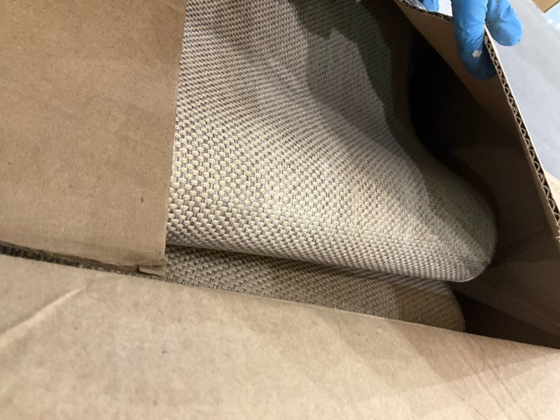 Condition photo showing As Is for Color&Geometry Front Door Mat Indoor 32"x48", Ultra Non Slip Rubber Backed Dirt Trapper, Low Profile Thin washable, Easy Clean Entry Entryway Rug Door Mat Indoor Entrance, Khaki (Rolled-up NO Creases) 2'8" x 4' (Rectangular) Khaki