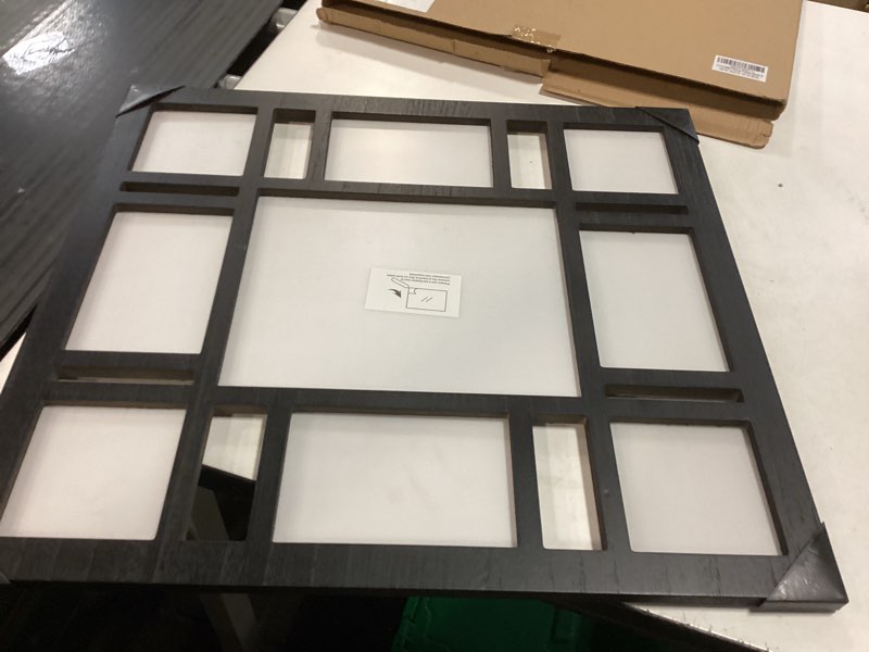 Condition photo showing Good Condition for Picture Frame Collage Wall Decor, 4x6 8x10 and 4x4 Photos Display - 9 Openings Multiple Size Photo Black Collage Photo Frame for Wall Mounting Picture Frames Set for Home Lving Room