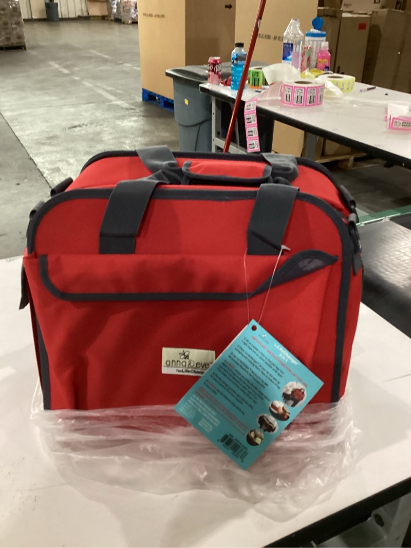 Condition photo showing As Is for Anna & Eve Diaper Bag with Changing Station, Baby Bag, Diaper Backpack for Baby Girl and Boy, Large Diaper Tote Bag - Portable Diaper Changing Pad Candy Apple Red