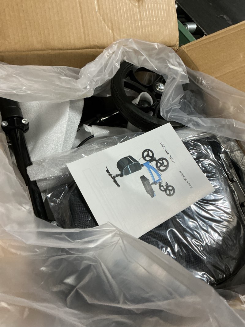 Condition photo showing Good Condition for Aojin Knee Scooter for Adults for FootInjuries, 300lbs Capacity, All Terrain Foldable Knee Scooter Walker with Bag, 13" Wide Pu Seat, Compact Crutches Alternative (Black)