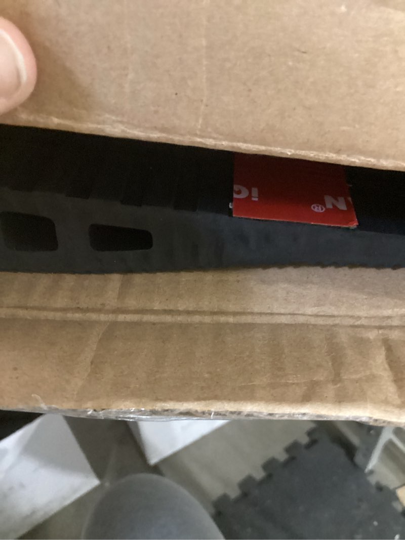 Condition photo showing Good Condition for 1.2" rise threshold ramps for doorways, 35.5" wide natural rubber power wheelchair ramp is adjustable and cuttable for doorways, curb, sweeper, power scooters, 2000 lbs load capacity
